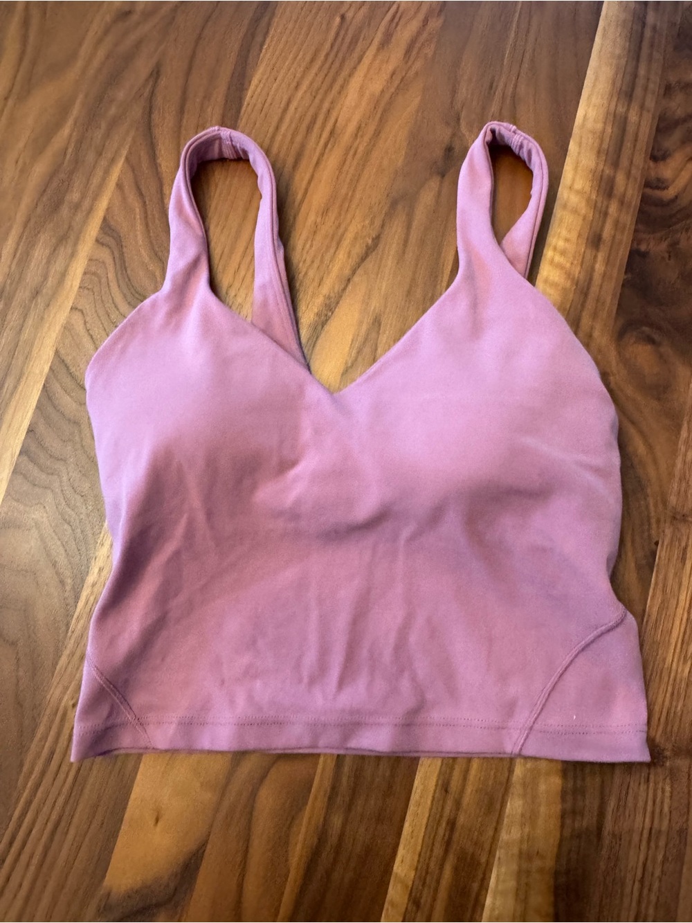 Lululemon Women's Mauve V-Neck Crop Tank Top